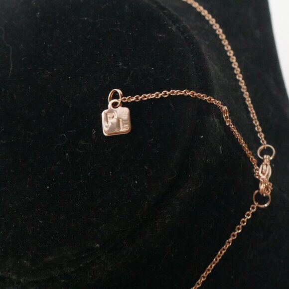 Pierre Lang Crystal Pave Evil Eye Necklace Pendant Rose Gold Plated - Picture 4 of 5